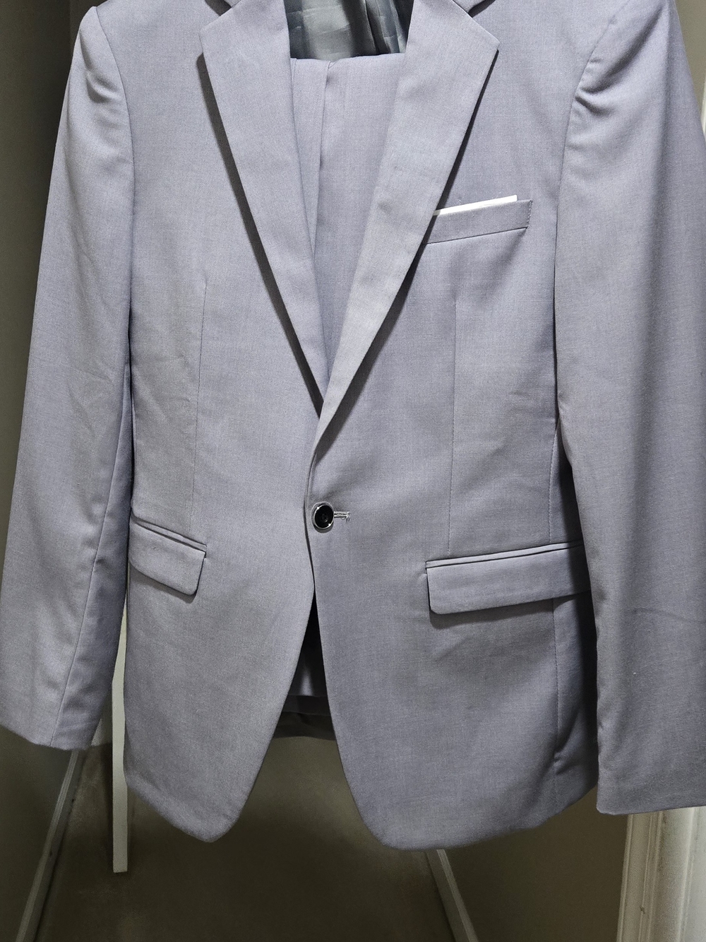 Light Gray Men's XS Single-Breasted Blazer